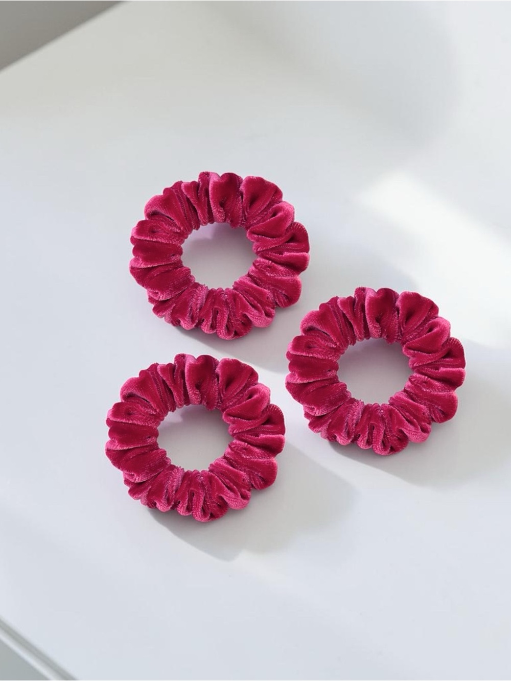 Velvet Scrunchie Set - Hot Pink Hair Accessories
